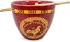 Year Of The Rooster Chinese Zodiac Ceramic Dinnerware Set | Includes 16-Ounce Ramen Noodle Bowl and Wooden Chopsticks | Asian Food Dish Set For Home & Kitchen | Kawaii Lunar New Year Gifts