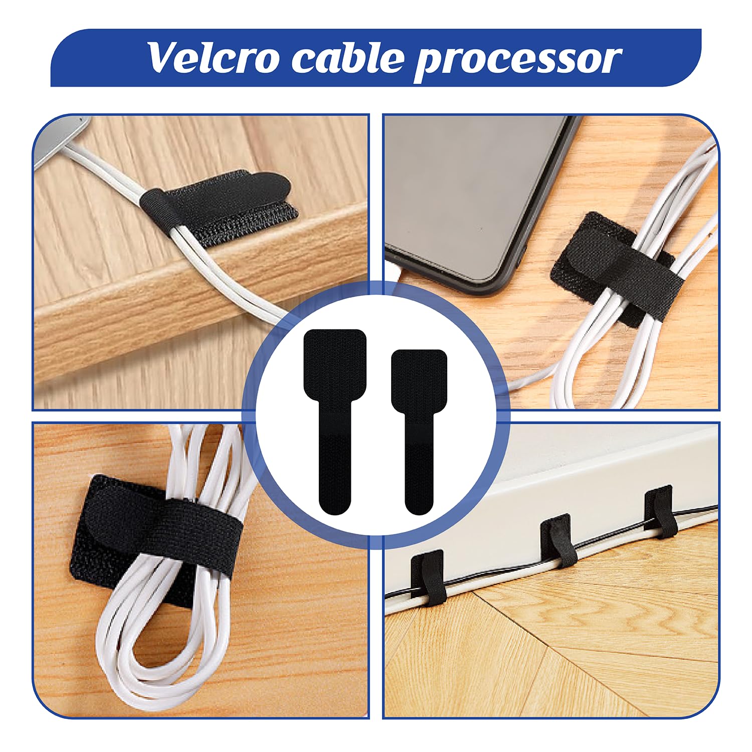 40 Pezzi (Due Dimensioni) Cable Management, Autoadesivo Clip Cavo, Fermacavi Adesivi, Riutilizzabili, Morbidi e Anticollisione, Applicabile a Uffici e Famiglie (Nero)