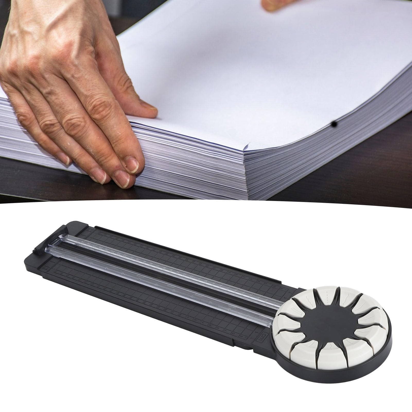 HUASON Tagliacarte 12 in 1, Taglierina Multifunzionale con Linee Ondulate Dritte Punteggiate per Artigianato, Cartoline e Altro