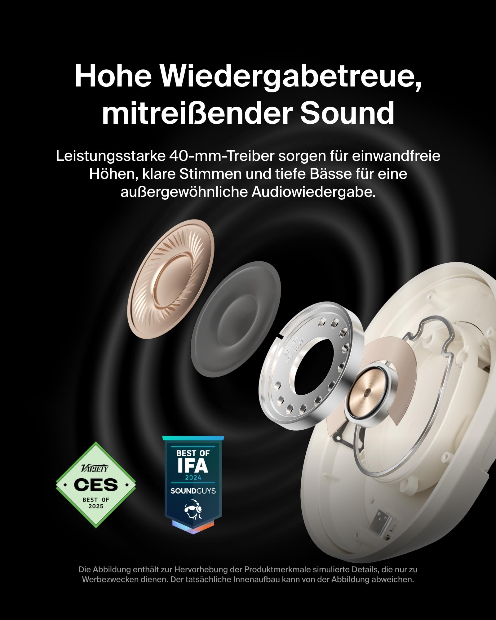 Belkin SoundForm Isolate Noise Cancelling Kopfhörer kabellos Bluetooth Kopfhörer, Headset mit Mikrofon, Over-Ear-Kopfhörer mit 60 Stunden Wiedergabe, tiefer Bass, CloudCushion Hörmuscheln – Sandfarben