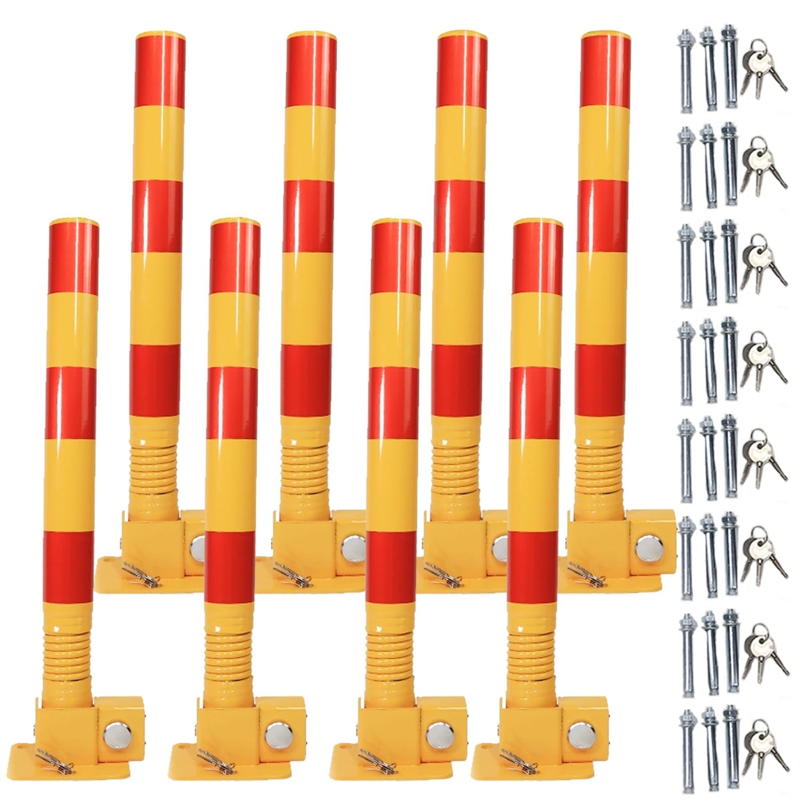 YNBSHGAA Removable Parking Bollard, Heavy-Duty Security Barrier for Traffic Control and Safe Parking in Sensitive Areas,8pcs