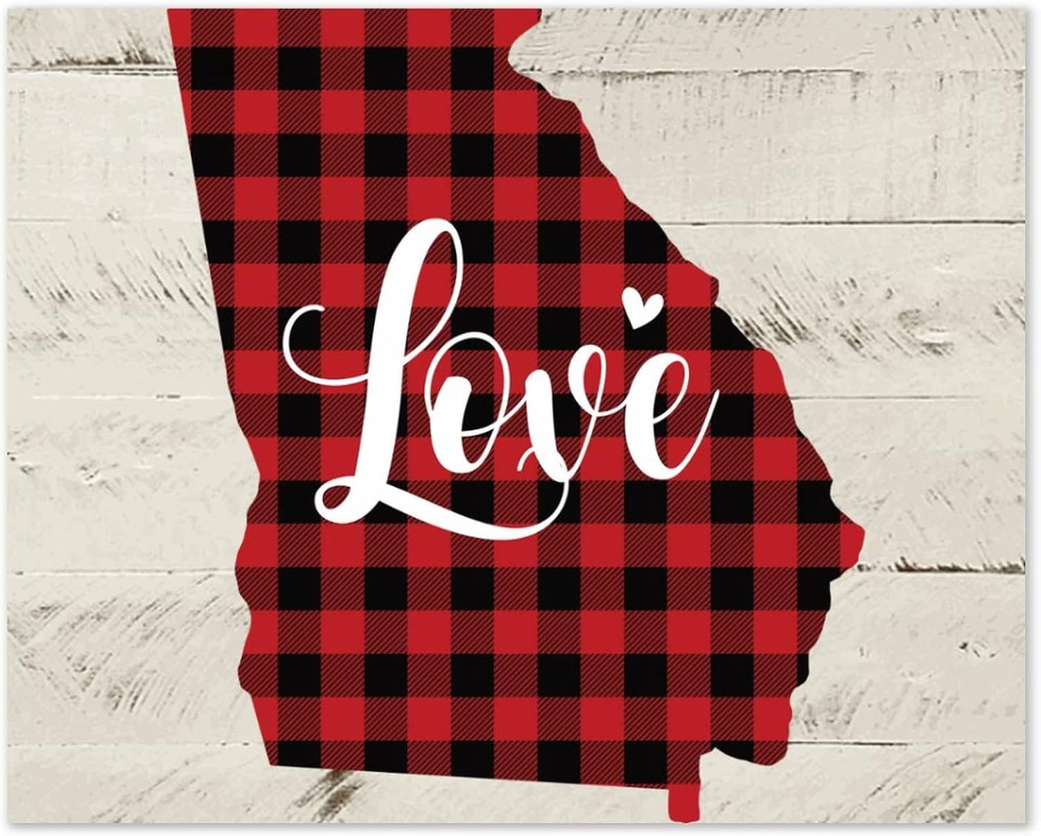 Autravelco Valentine's Day LOVE Georgia Funny Wall Décor Wooden Signs 16x20 Inch United States Long Distance Custom Wall Art Wood Plaque with Sayings Home Decor for Living Room Office