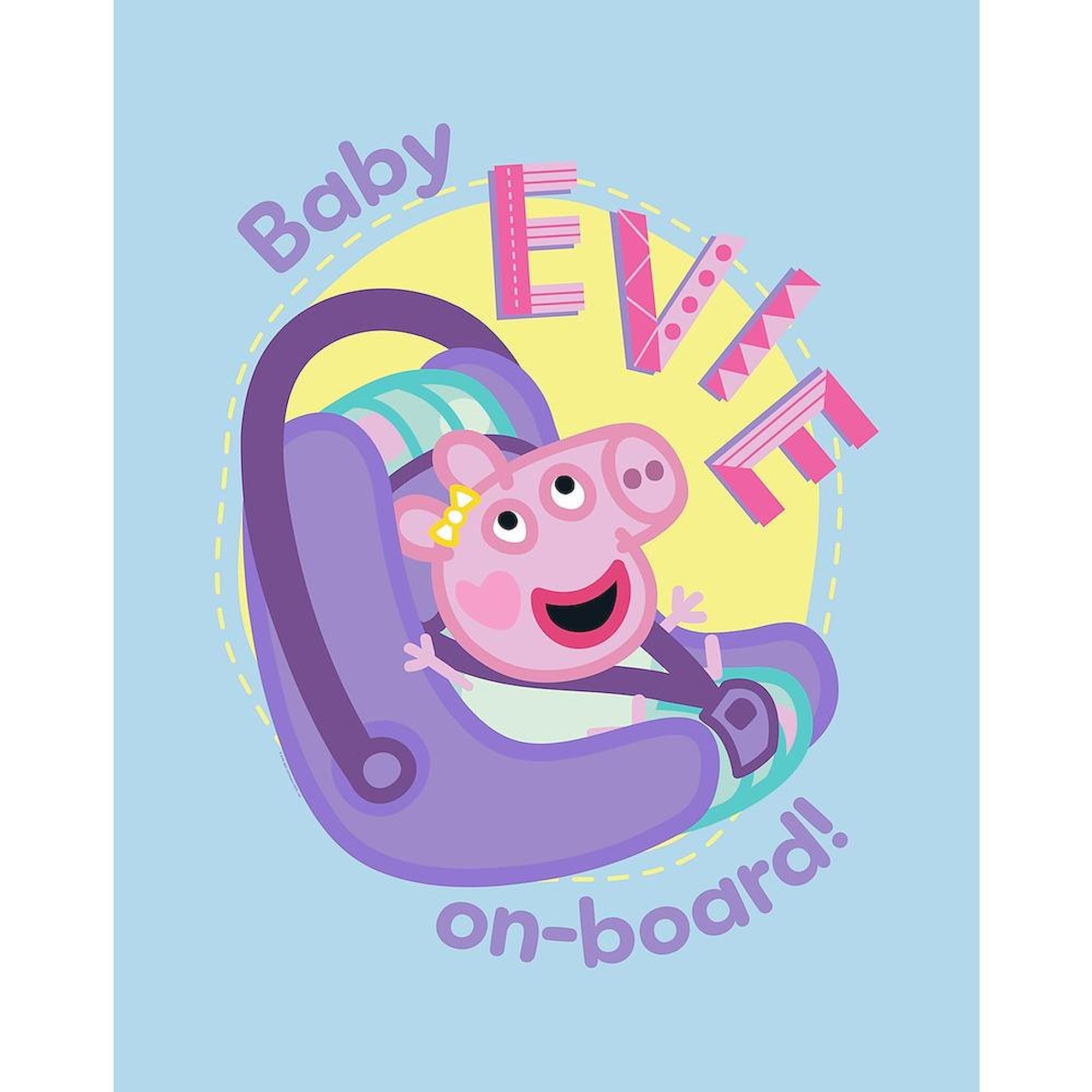 CafePress Peppa Pig: Baby On Board Twin Duvet Cover, Printed Comforter Cover, Unique Bedding,