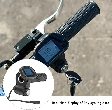 Yctze 48V LCD Throttle Integrated Display, Twist Throttle for 01 & Kugoo Wish 01 Electric Dirt Bikes, with Real Time Cycling Data Display