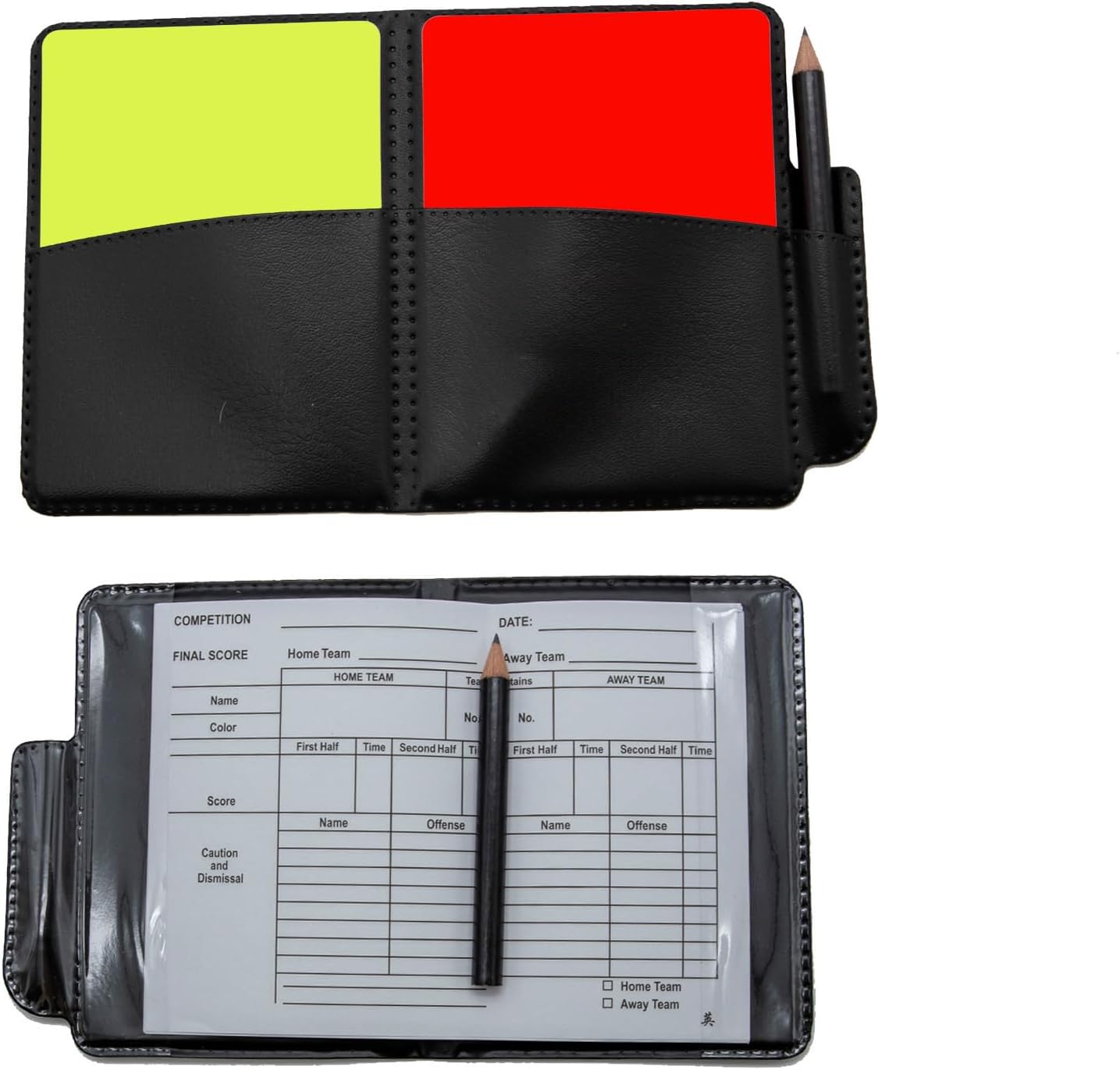 Soccer Referee Flag,Checkered Linesman Flags Set with Case，Red Yellow Cards with Notebook and Pencil,Coach Stainless Steel Whistles with Lanyard