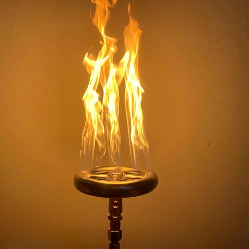 Miniatura 6 de MCAMPAS Anillo redondo de 12 pulgadas para quemador de fogata de gas natural y propano para chimenea. Anillo de doble quemador de acero inoxidable