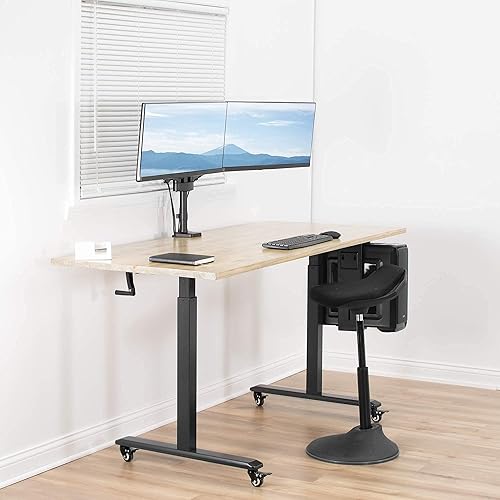 Miniatura 6 de VIVO Soporte de brazo neumático de resorte para monitor dual de 17 a 32 pulgadas, soporte de escritorio con abrazadera de aluminio, se adapta a 2