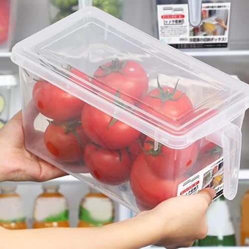 Miniatura 5 de JUOPZKENN Organizadores de refrigerador, contenedores organizadores transparentes para refrigerador con tapa, contenedores apilables de