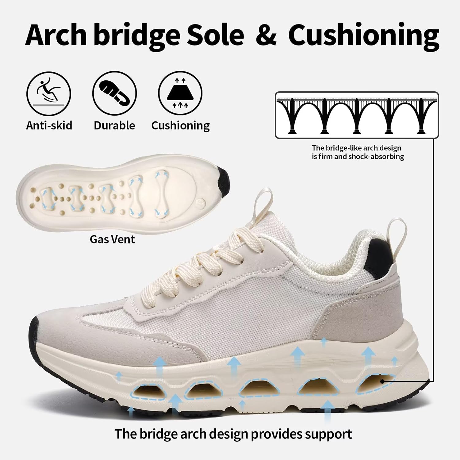 Women's Breathable Running Shoes, Shock-Absorbing Anti-Slip Lace-Up for Sports - Image 2