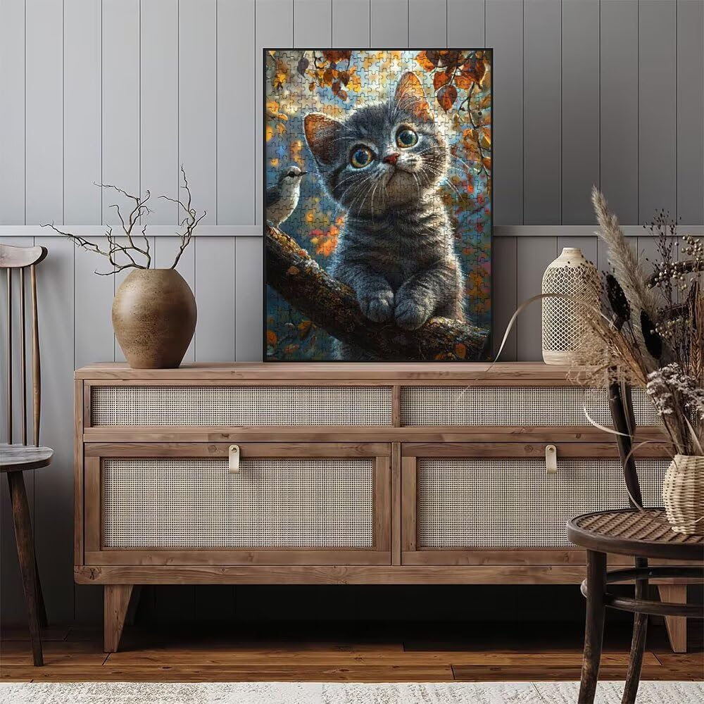 GroßE Augen Katze Puzzle 4000 Teile, Klassische Puzzles, Geschicklichkeitsspiel Puzzle für Erwachsene, Puzzlespiele für Die Ganze Familie, Mit Schöner Verpackung, Dekoration Puzzles DX0YL3-183