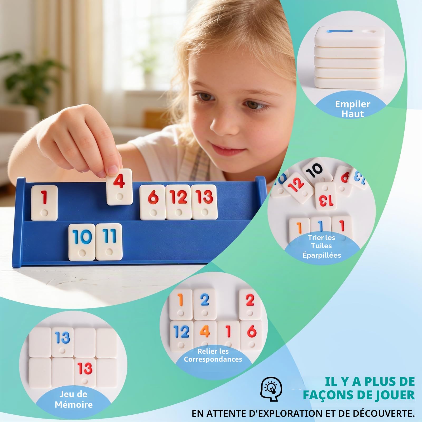 Coffret De Jeu De Mini-Rami Classique Rummikub Voyage avec Cartes et Supports de Cartes Portable Mini Jeux de société Voyage pour 2 à 6 Personnes pour Les Fêtes de Famille