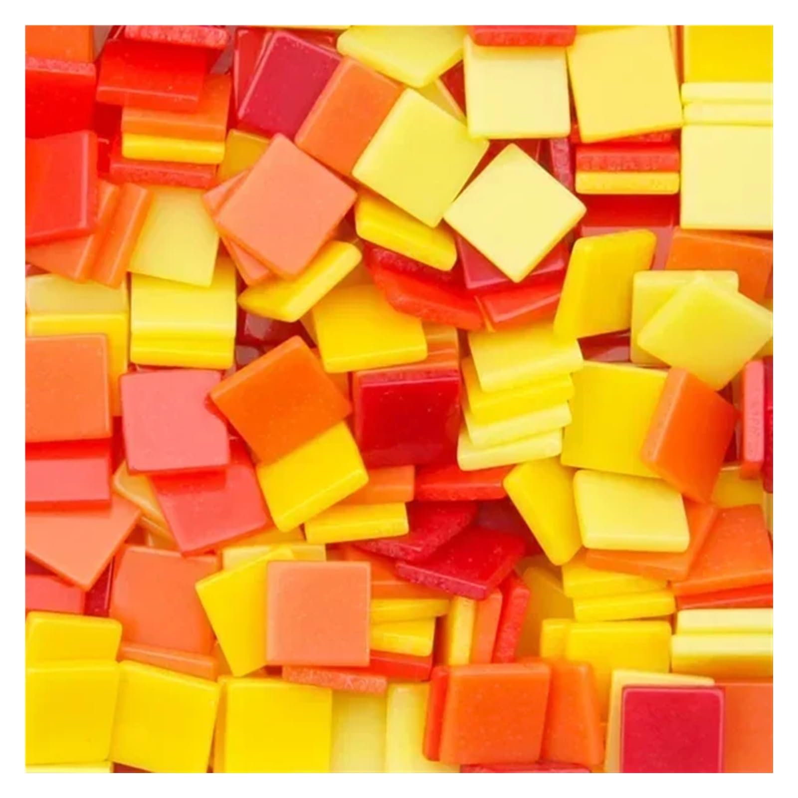 Ekalgretra Red Mosaic Making Supplies 100Pcs 1Cm/0.39In Square Resin Mosaic Tiles 0.2Cm/0.08In Thickness Diy Colorful Crafts Materials(Red)