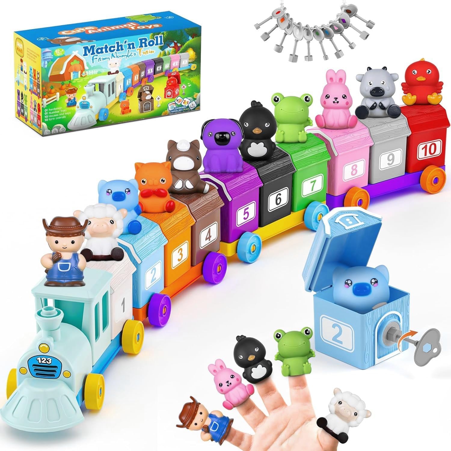 Soofam Farm Animal Train Toys for...