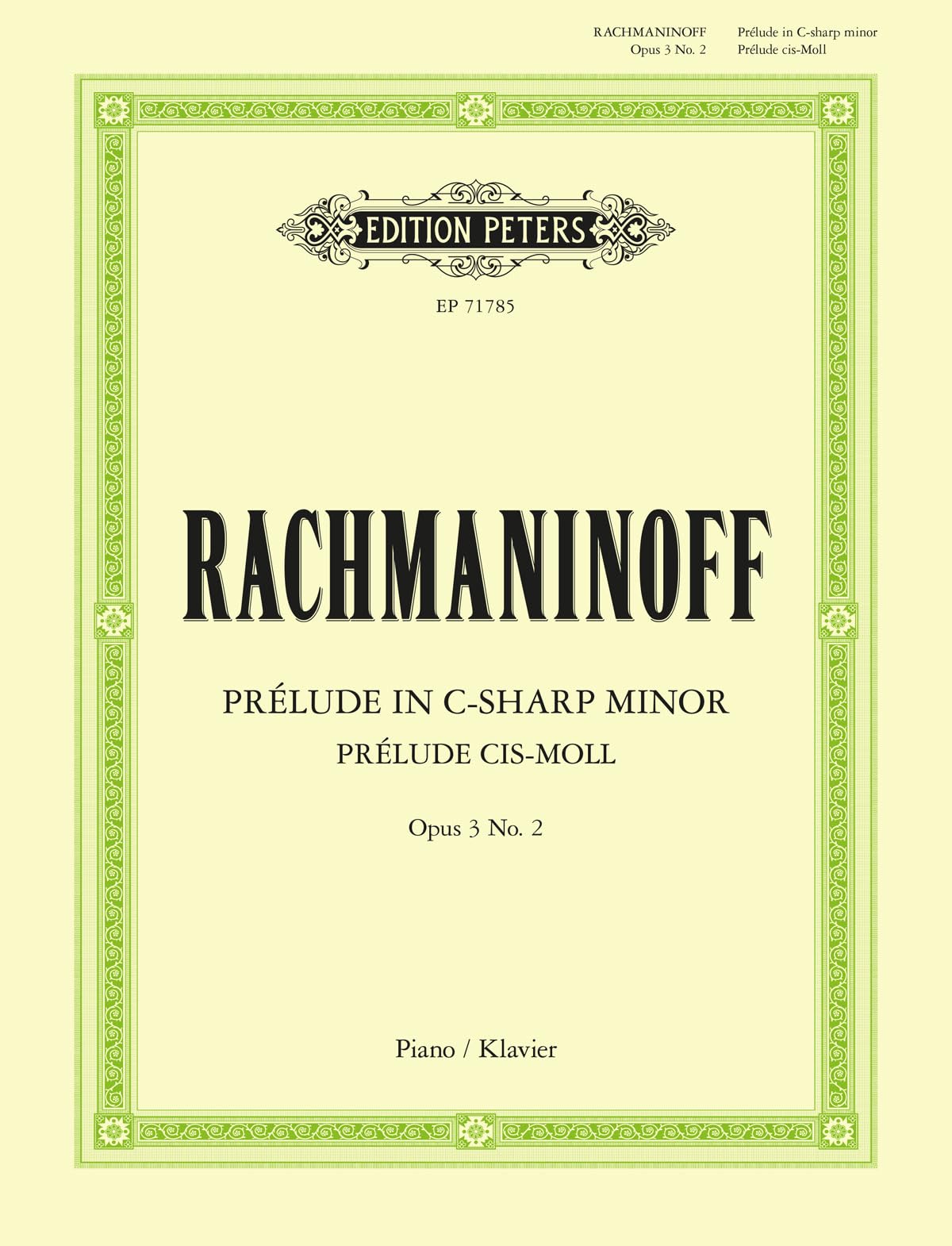 Rachmaninoff: Prelude in C# minor Op.3 No. 2 (Piano Solo) (EP71785)