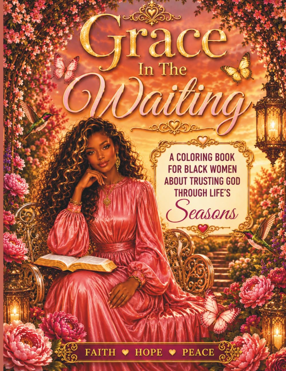 Grace In The Waiting: A Christian Coloring Book For Black Women
