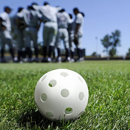 Miniatura 49 de Paquete de 16 pelotas de béisbol de plástico, bolas huecas para práctica de bateo ligera, pelotas de entrenamiento para interiores y exteriores Azul