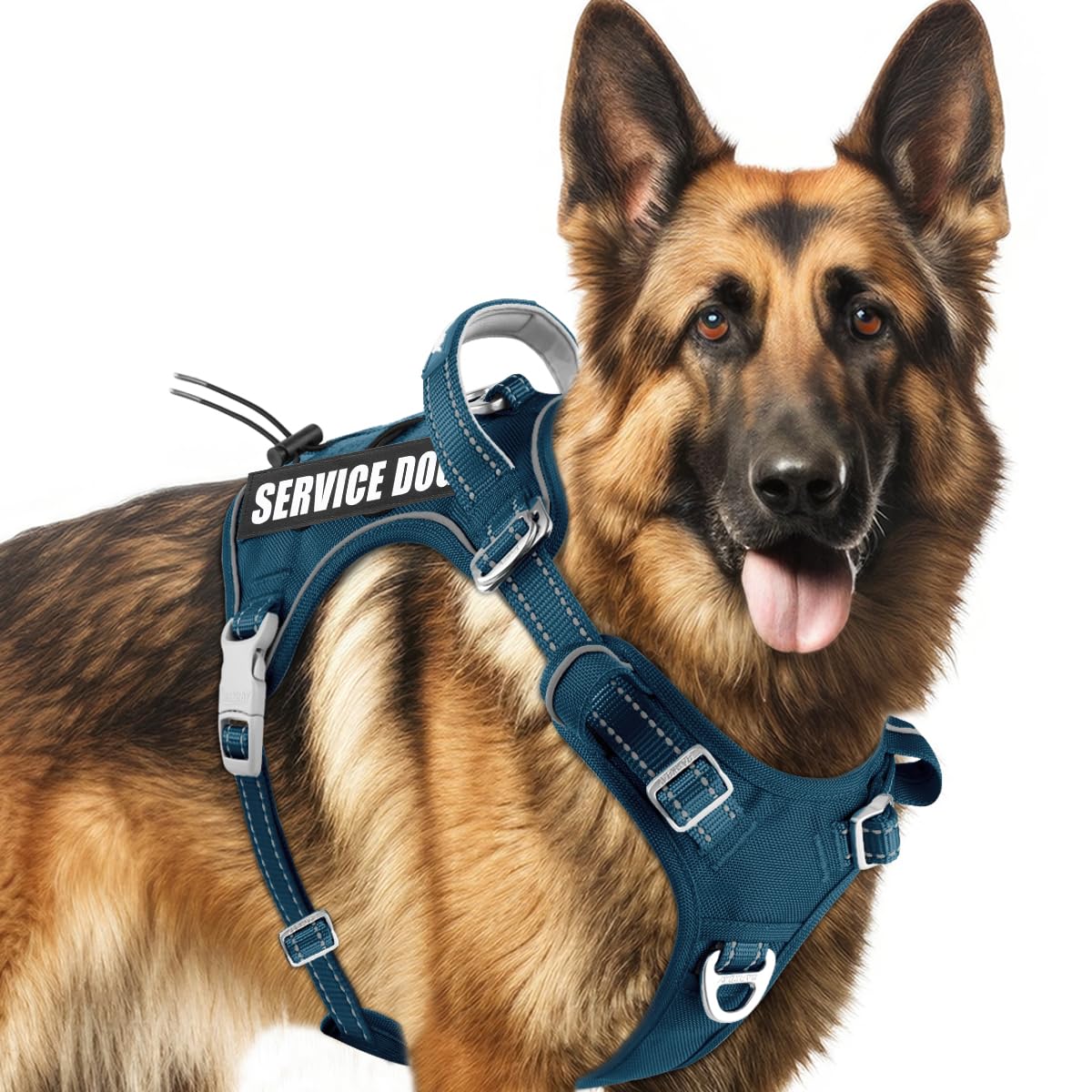 BARKBAY Service Dog Vest Tactical Dog Harness Medium Large Sized Dog No Pull Adjustable Dog Harness Reflective K9 Working Training Easy Control