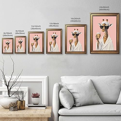 Miniatura 3 de Framed Giraffe with Sunglasses Poster Canvas Print Art, Modern Wall Art Painting Pictures, Cute and Funny Wall Decor, Home Decor, Decoration, Living