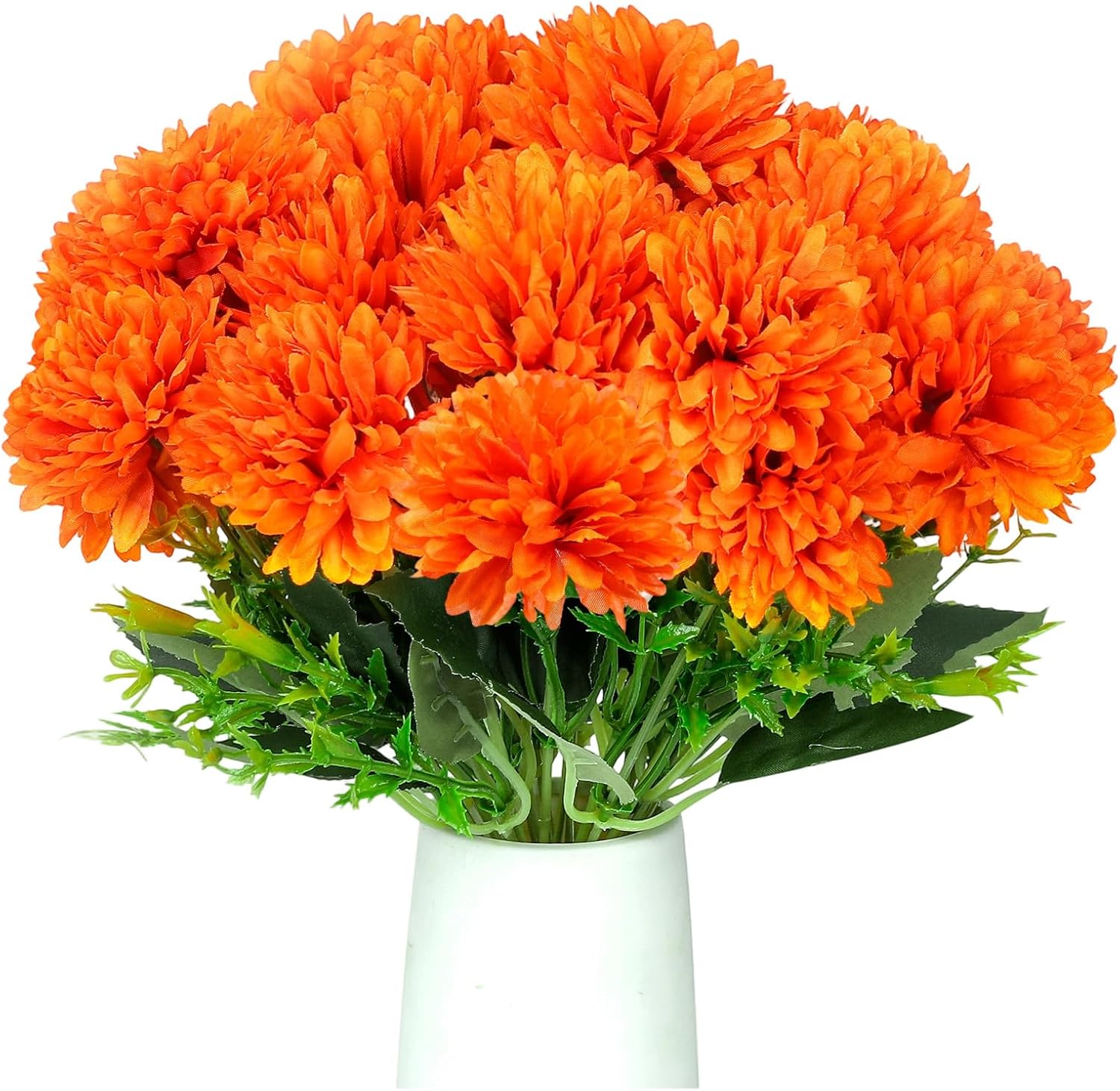 2Pcs Artificial Fall Flowers with 6 Heads Each