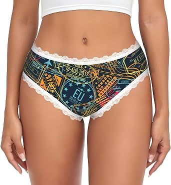 WomenS Lace Triangle Panties,Soft Stretchy With Lace Trim Black