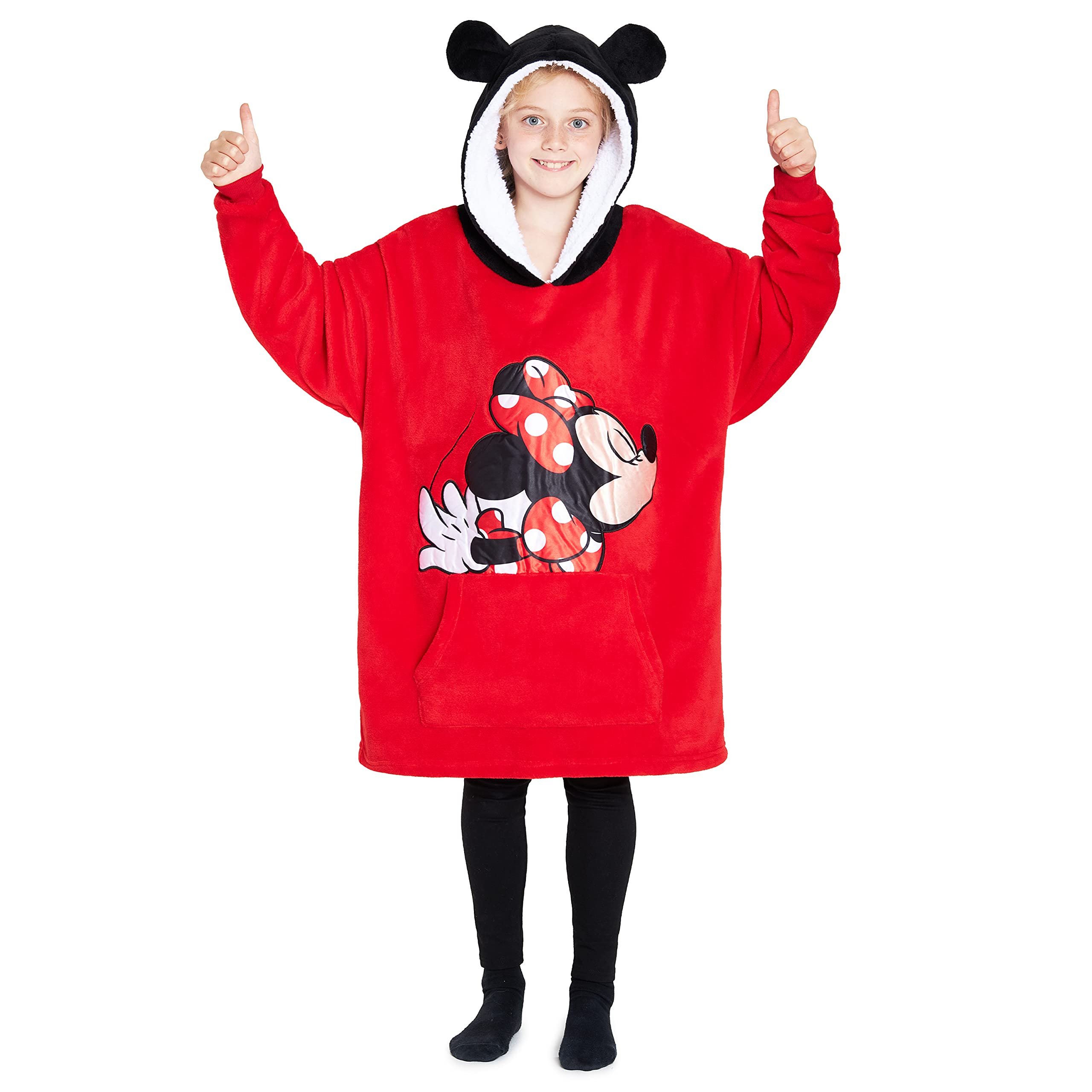 Disney Felpa Oversize Bambina Ragazza con Cappuccio Mickey Minnie Stitch