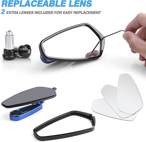 Miniatura 2 de MICTUNING Espejos CNC para motocicleta, espejos retrovisores de extremo de barra de 78 pulgadas (0.866 in) compatibles con la mayoría de Honda Grom,