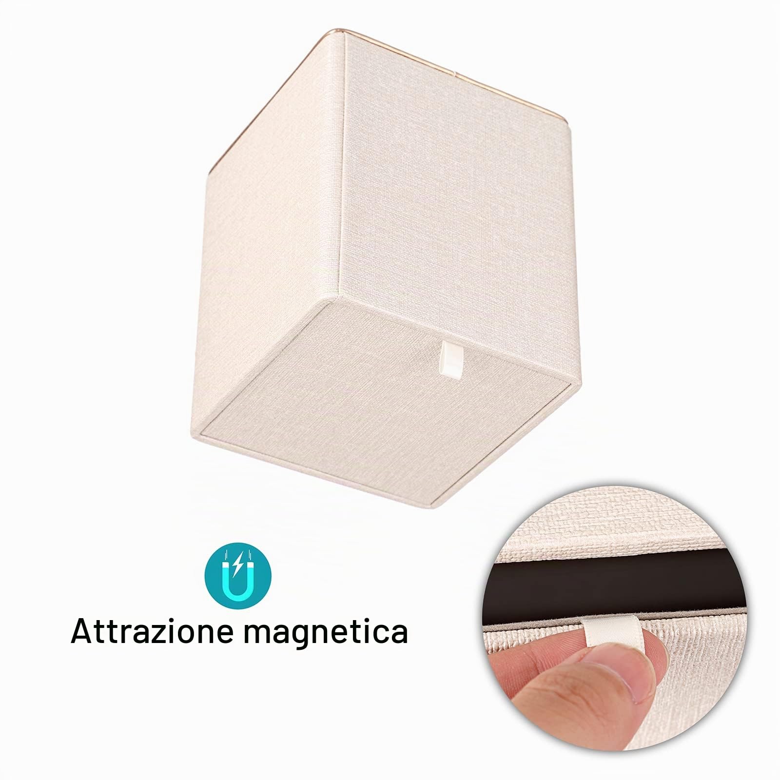 BTSKY Scatola quadrata per fazzoletti di lino, linea dorata decorativa, supporto per carta velina e copertura, organizer e dispenser, scatola per tovaglioli, beige
