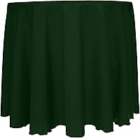 Vista 1 de Ultimate Textile Mantel redondo reversible Shantung Satin Majestic de 114 pulgadas, color verde cazador