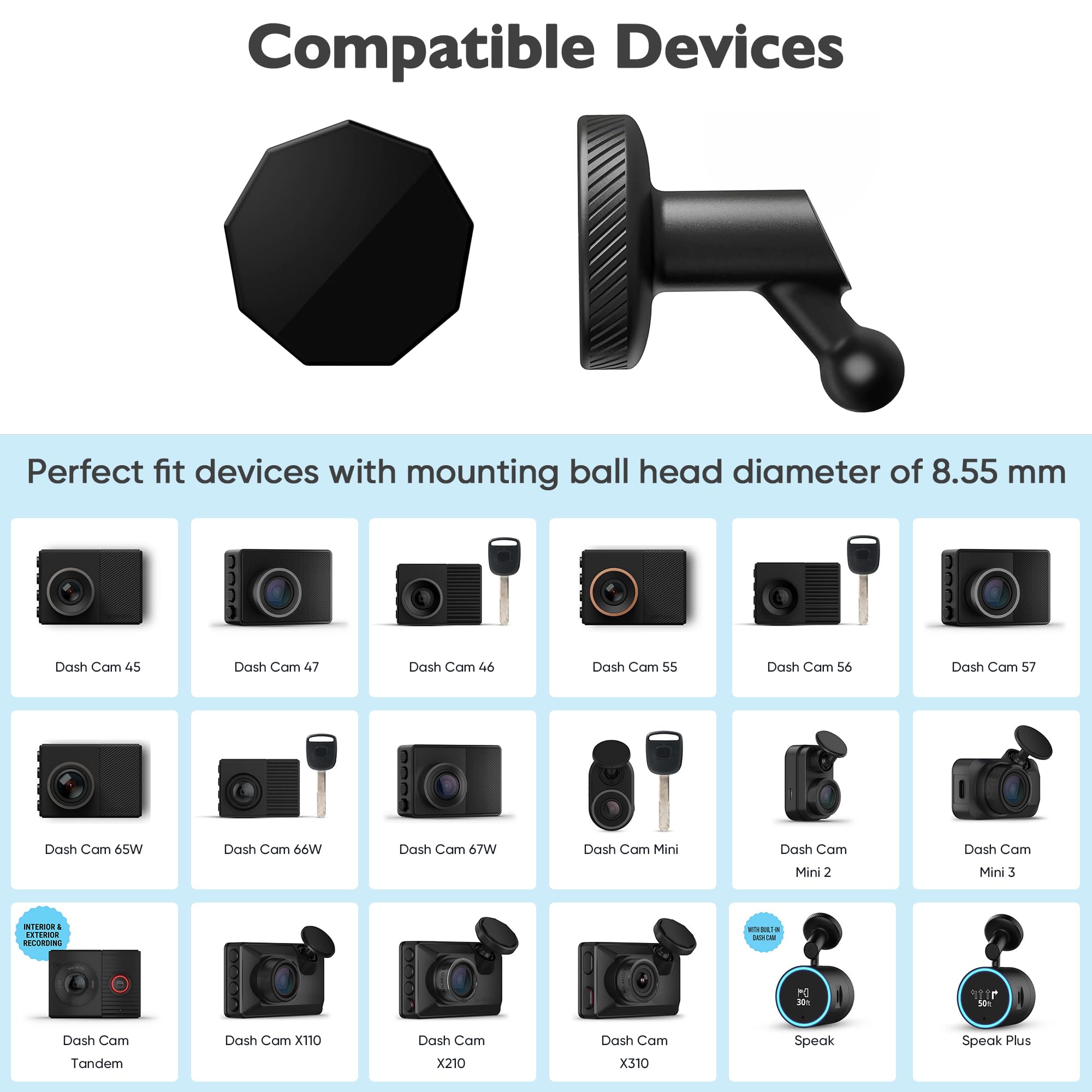 Magnetic Mount for Garmin Dash Cam,with 2 Magnetic Piece