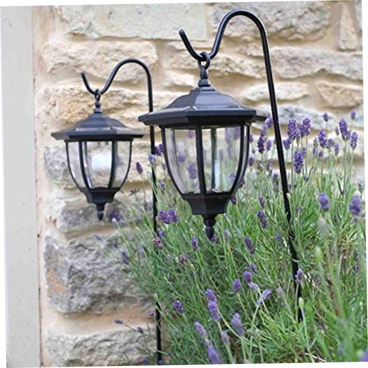 Ganci da giardino in metallo altezza regolabile 2 pz per lanterne natalizie solari