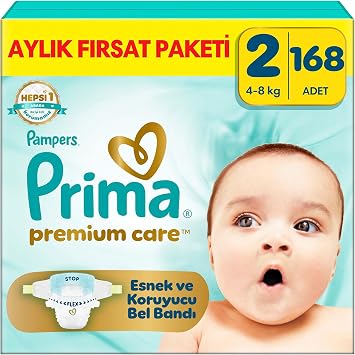 Prima Bebek Bezi Premium Care 2 Numara 168 Adet Aylık Fırsat Paketi
