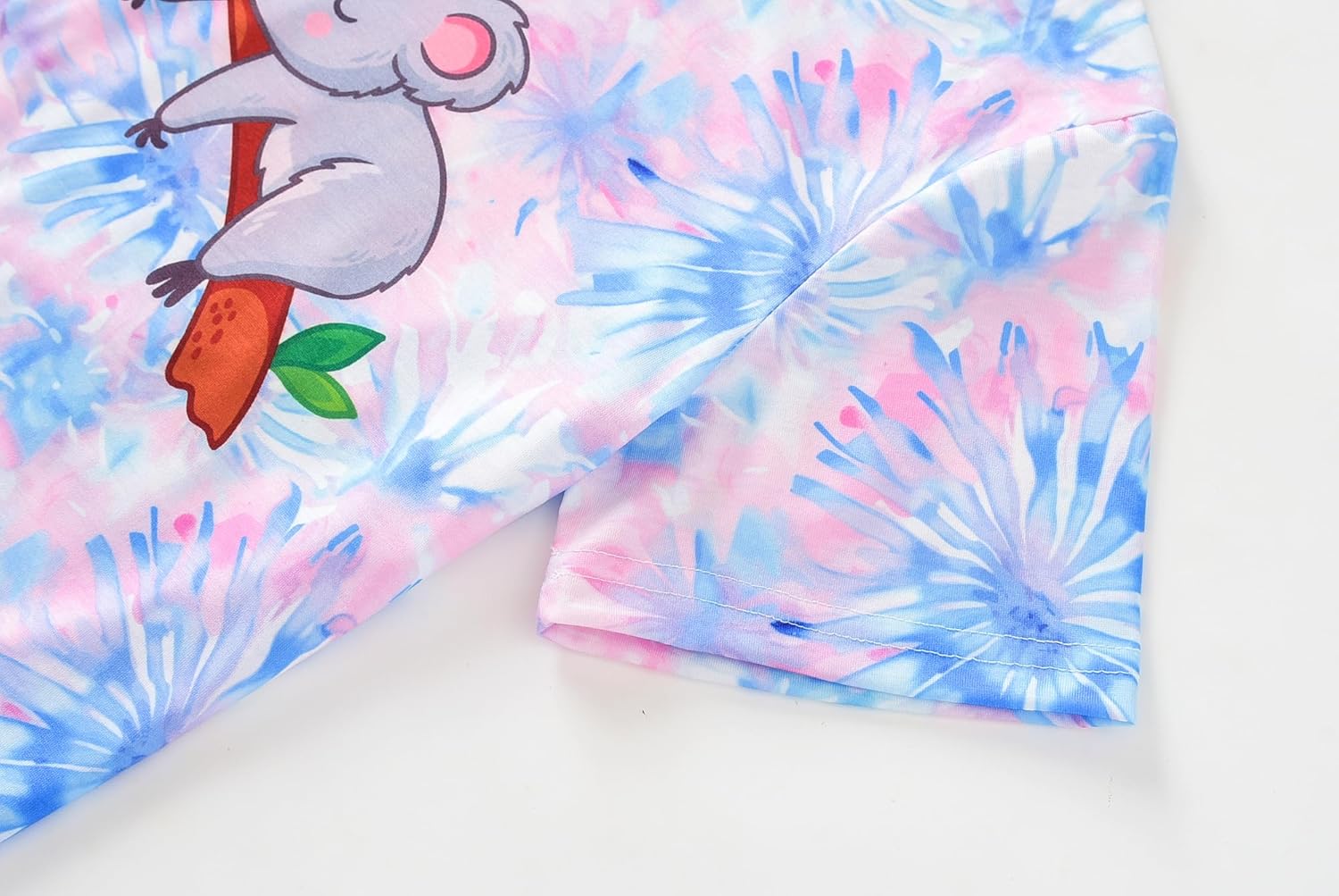 CYCHELRY Tie Dye Bunny Pajamas for Tween Girls Short Sleeve Big Kids PJS Sets Matching Clothes Size 6-16 - Image 5