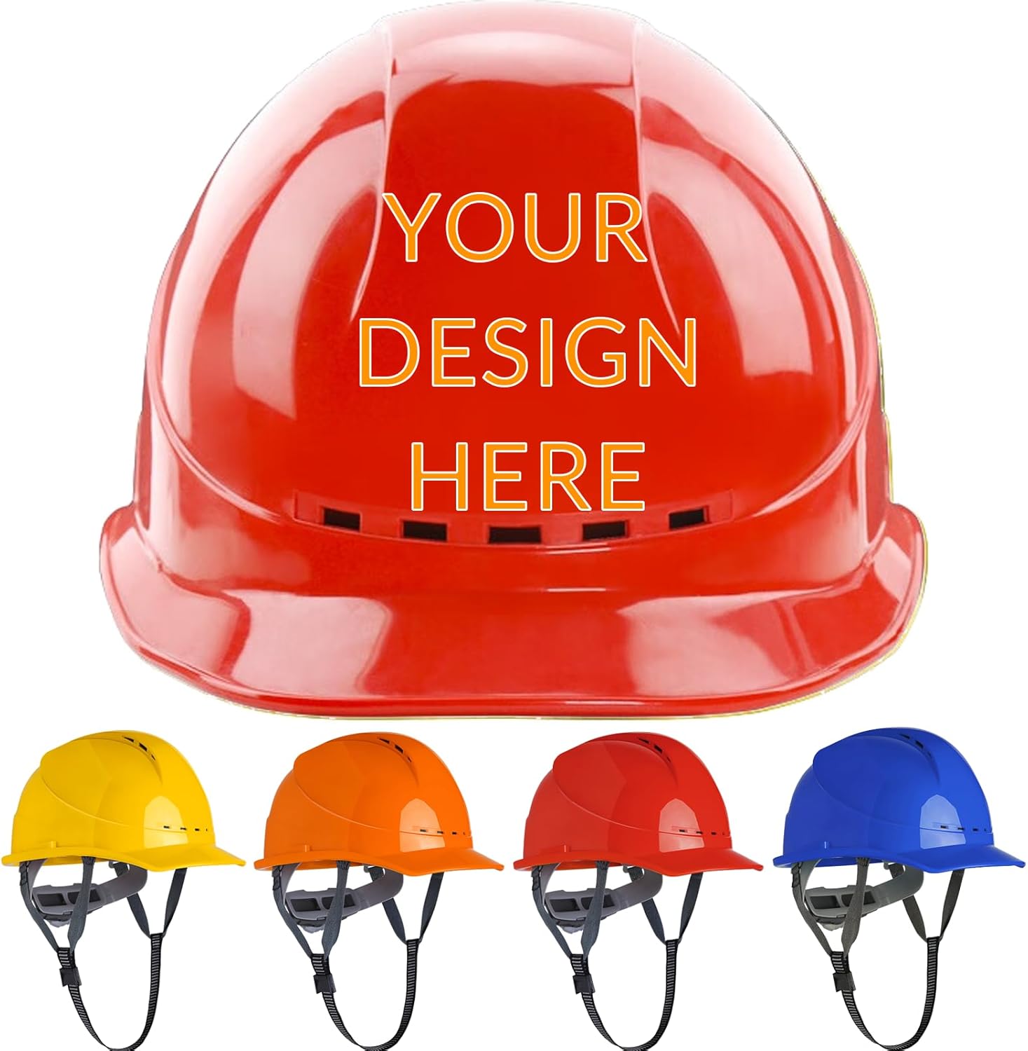 Custom Hard Hat with Suspension, Construction Adjustable Ratchet Hard Hats,Personalise Hard Hat,Add Your/Logo/Text/Photo