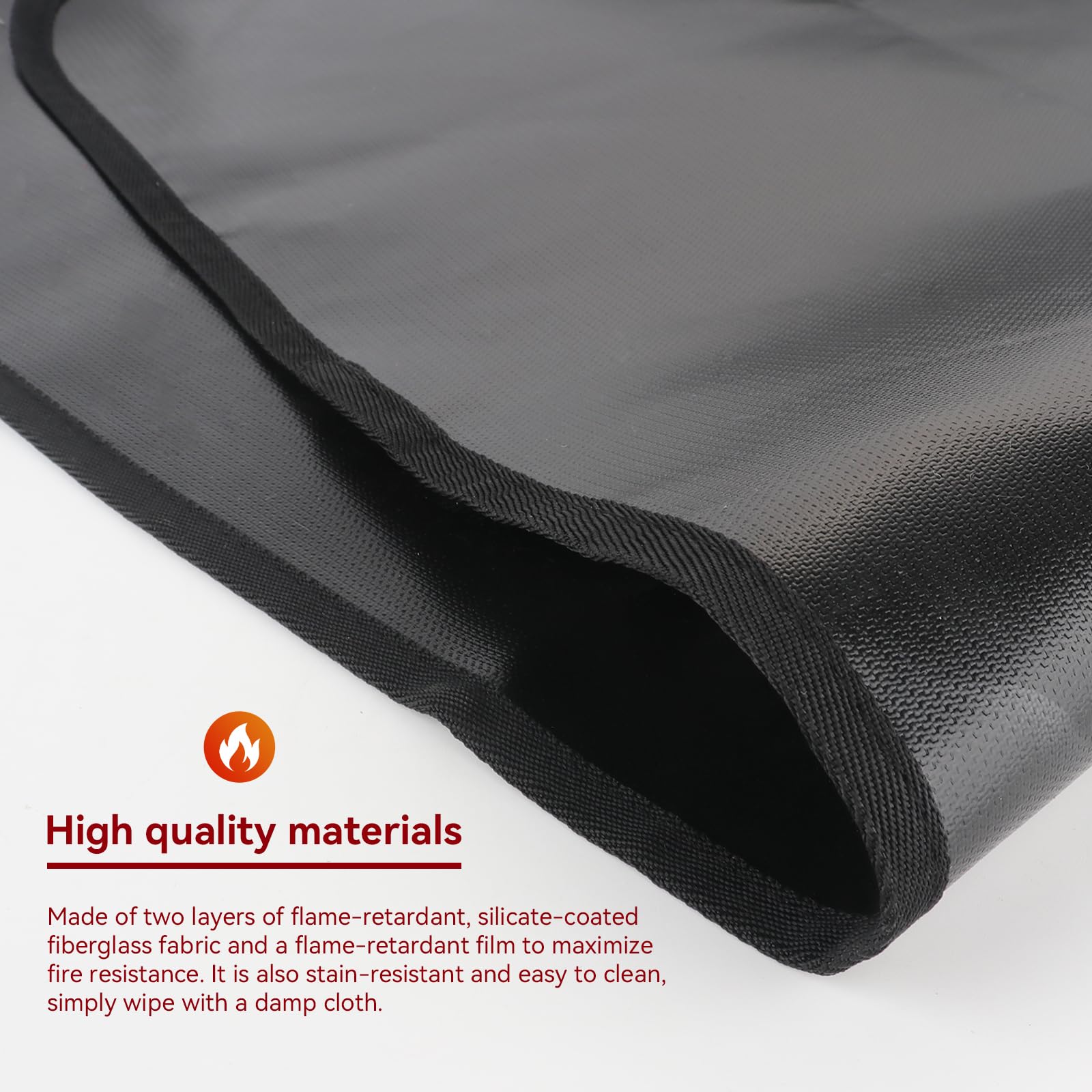 Alfombra Ignífuga para Chimenea, 102 * 50CM Tapete Ignífugo para Chimenea, Alfombrilla Ignífuga para Proteger el Suelo de Chispas, Alfombra ignífuga Multicapa, para Estufas Leña