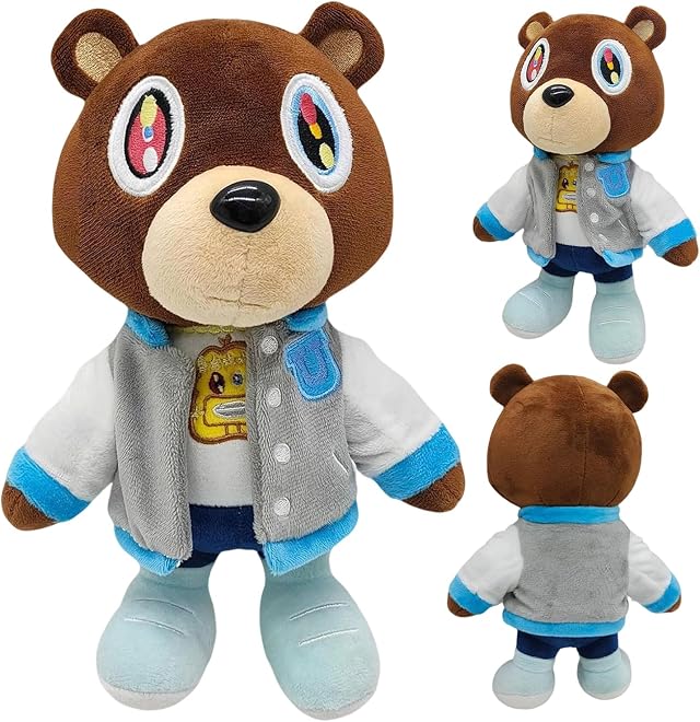 Kanye Teddy Bear Peluche, Cartoon Teddys Bear Peluche, Kanye Bear Plush Toy, Cartoon Orso Giocattoli di Plüsch, Super Morbido Teddy Bear Plush Toy, Plüsch Orso Di Laurea, per Bambini, Fan