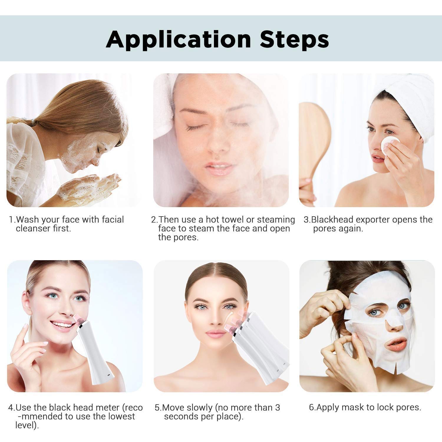 Removedor Blackhead Vacuum Professional PORUS Cleadera de vacío Acne Extractor USB Recargable LED Pantalla 5 Modos 5 Sondas reemplazables