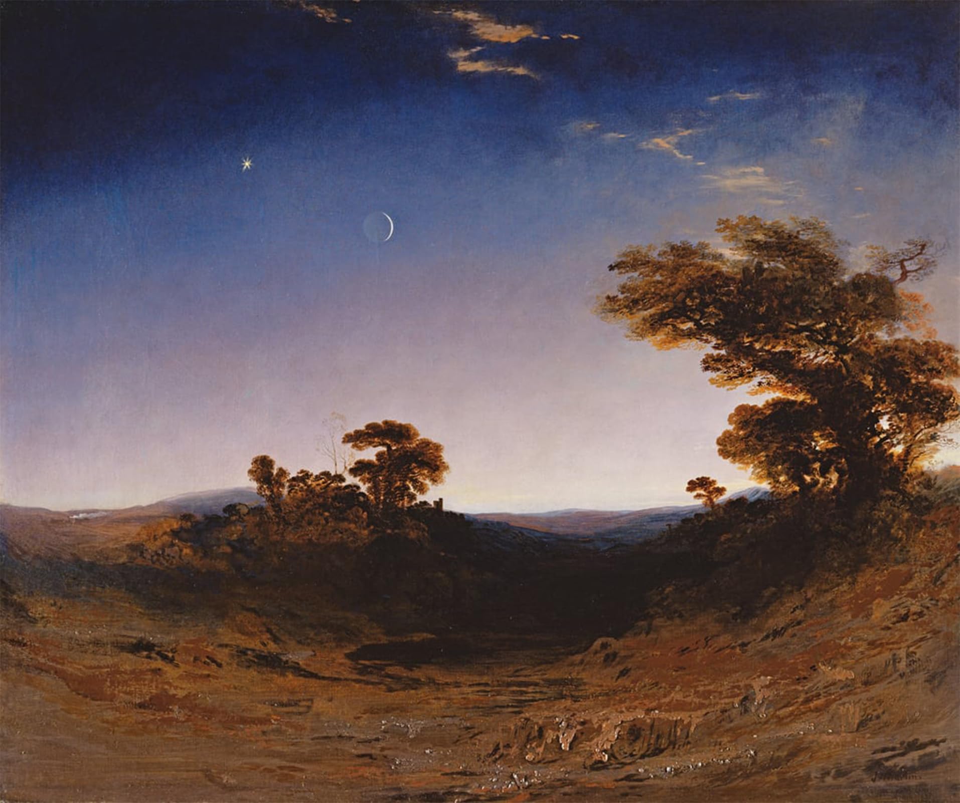 ARTXLXXBN Famous Prints Artwork Pictures Poster Painting Art Moonlight by John Martins Artwork Landscape Pictures for Home Decor 60x90cm