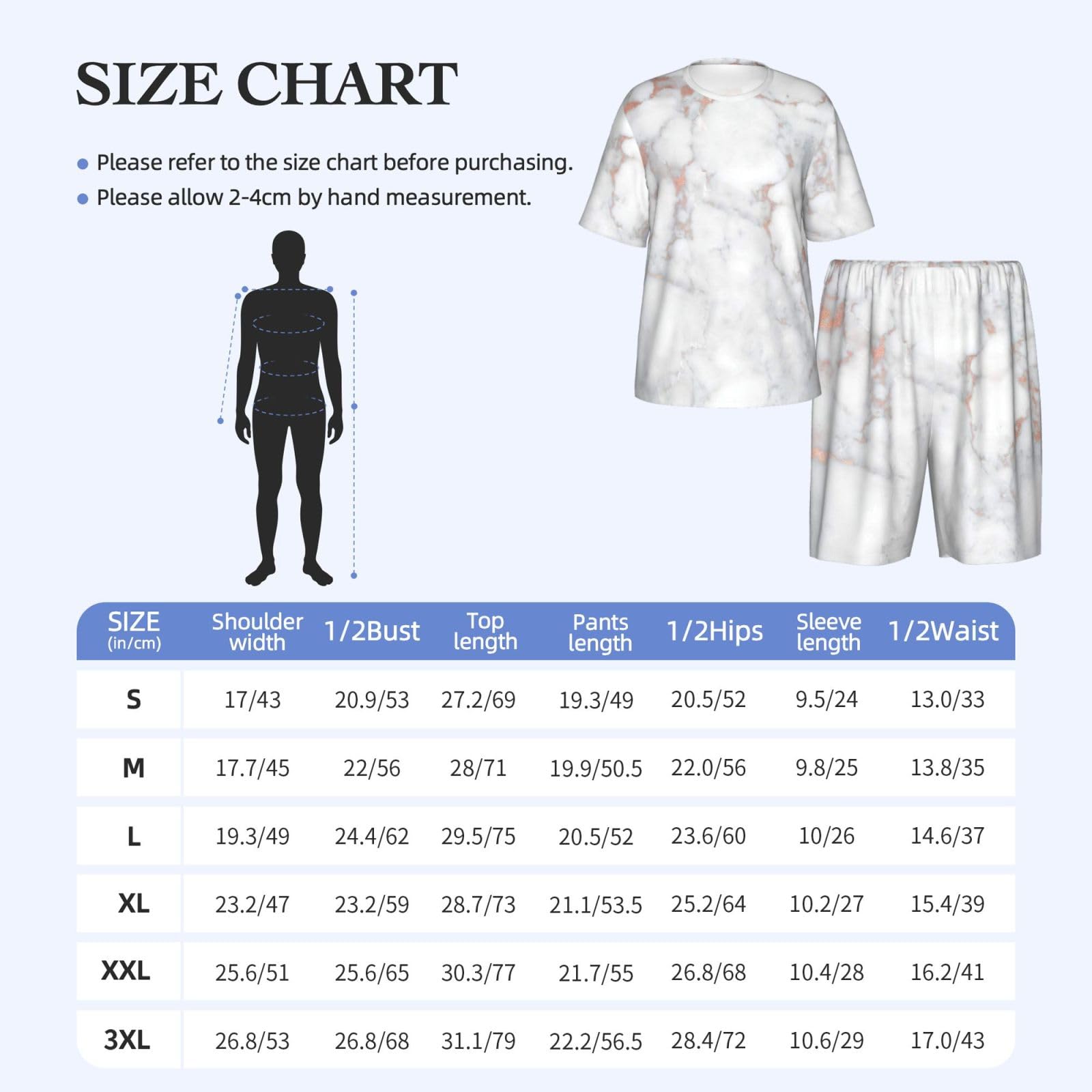 Bianco marmo rosa stampa uomo manica corta pigiama set pigiameria leggero traspirante morbido homewear 2 pezzi