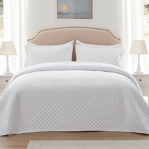 Vista 136 de SunStyle Home - Juego de colcha de cama de microfibra, ligero y suave, reversible, patrón de colcha, colchas para todas las estaciones. 01 - Verde