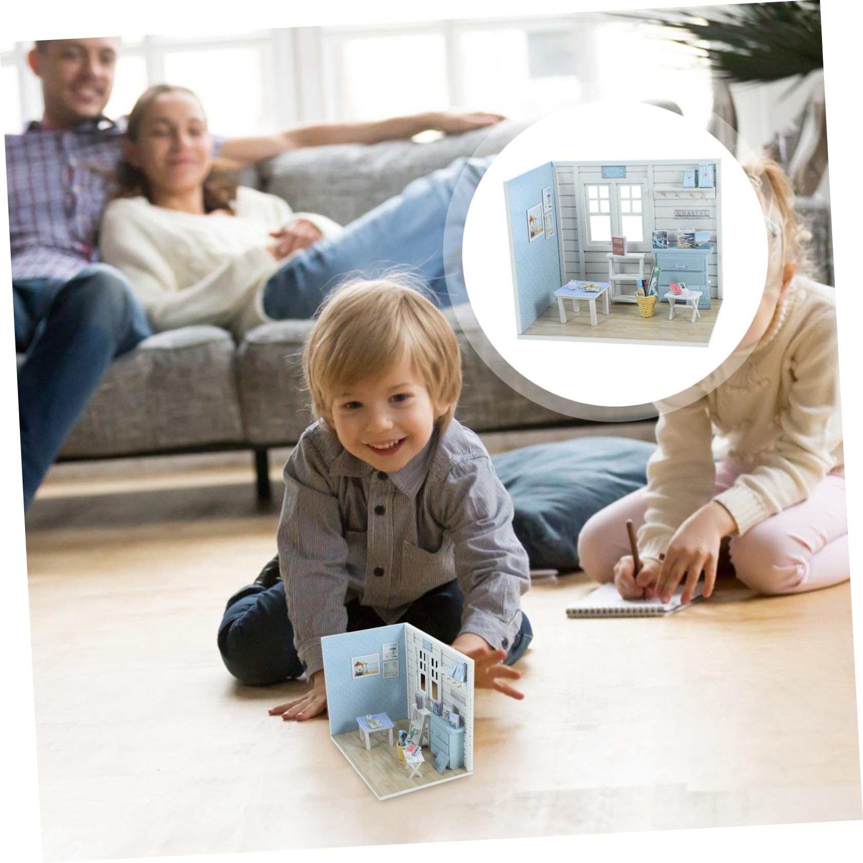 BESTonZON de Casa de Bricolaje para Niños Casa de Muñecas Miniatura DIY Juguete de Juguetes Familiar