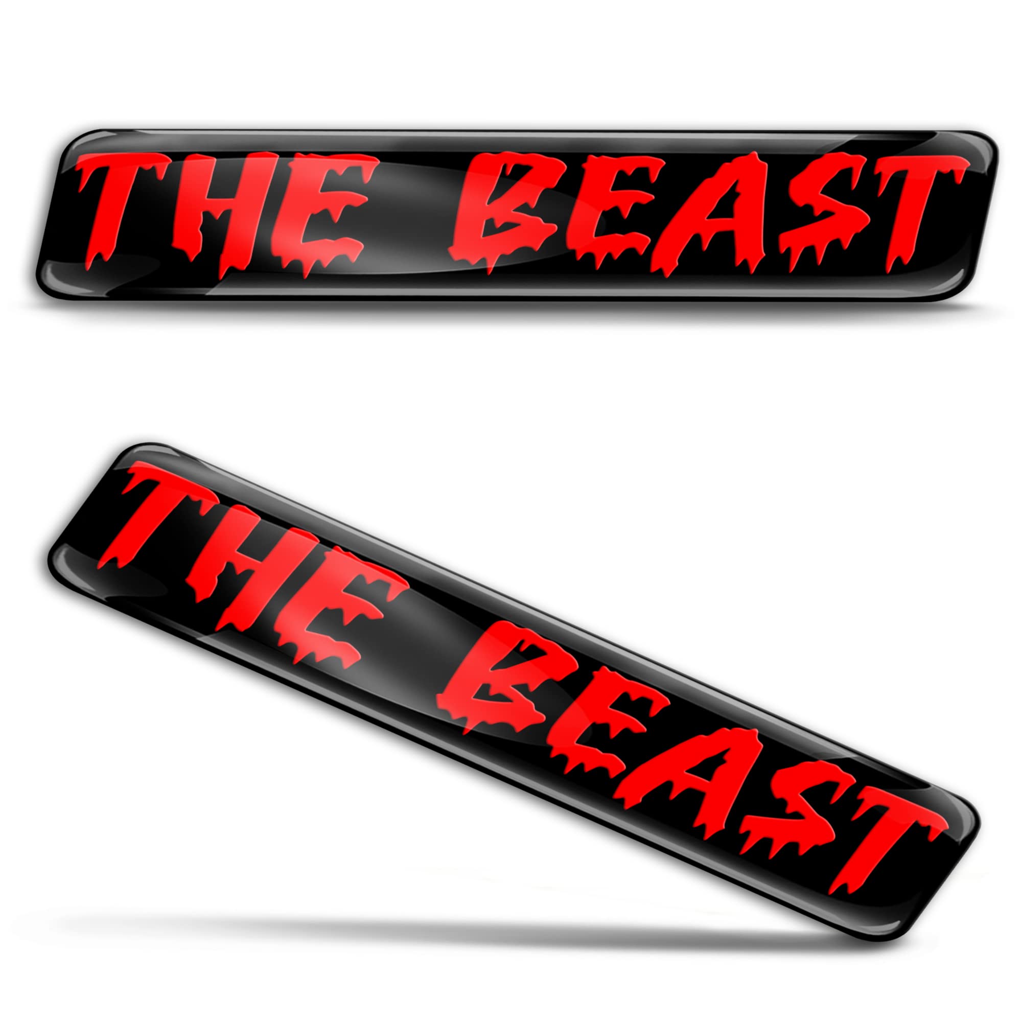 Biomar Labs 2 x 3D Gel Silicone Sticker Beast Badge Red Stickers Car Sticker Car Motorcycle Bicycle Window Door Laptop KS 46