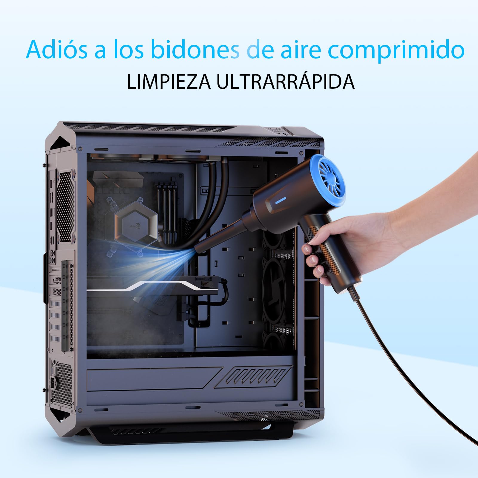 Soplador de Polvo Eléctrico - Aire Comprimido Limpieza PC，Potente 2 Velocidades 5.74oz - para - Ordenador - Coche -Sofá