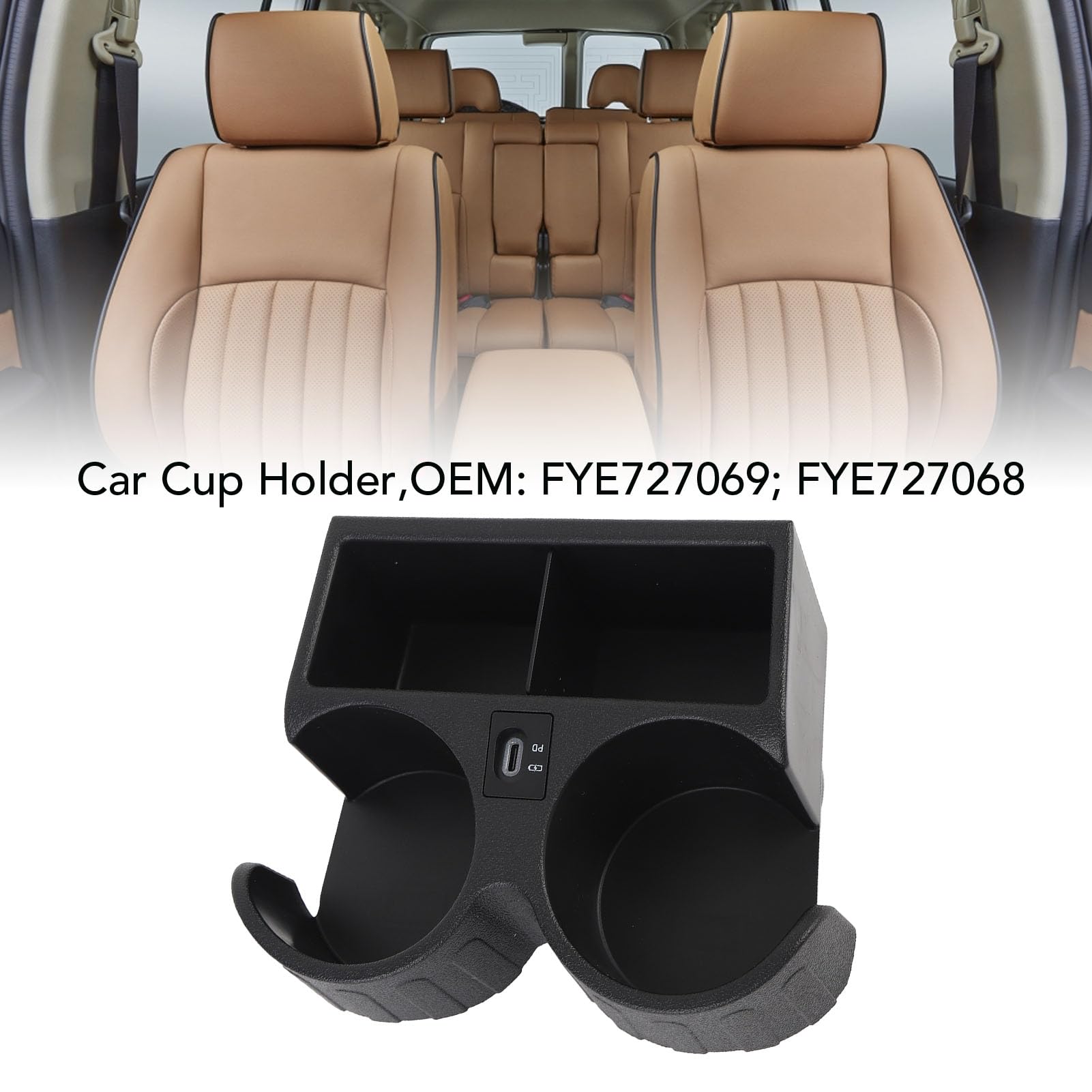 Car Cup Bottle Holder Heatproof Multifunctional Design with USB