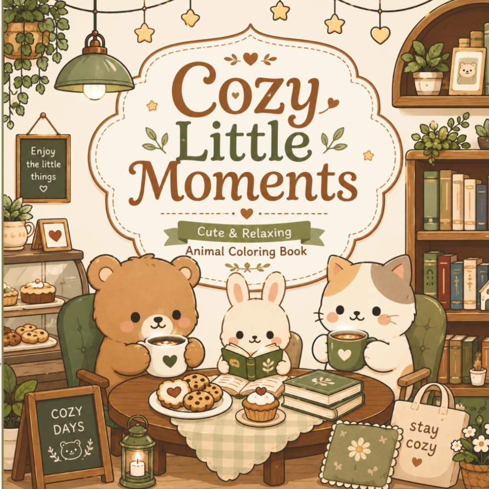 Cozy Little Moments: Cute & Relaxing Animal Coloring Book