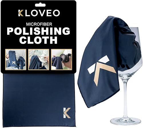 KLOVEO Paño de pulido – Paños de pulido para copas de vino, tamaño grande de 20 x 27 pulgadas, sin pelusas, paño de limpieza de microfibra para