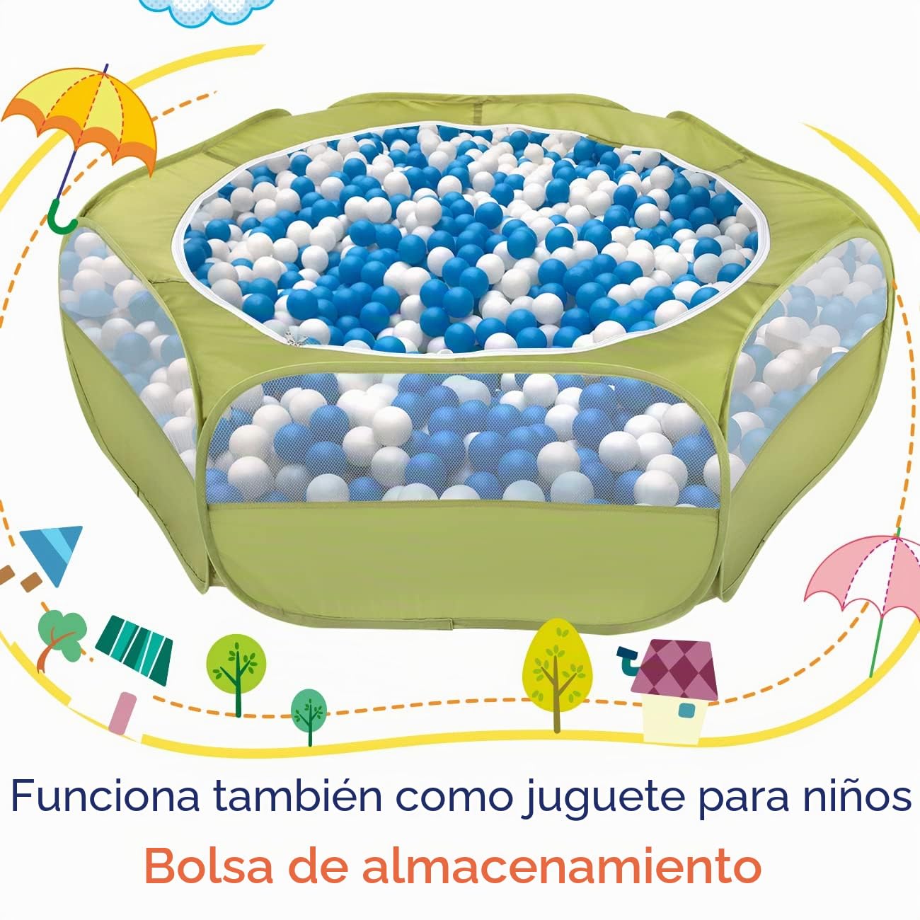 Pawaboo Valla de Animales Portátil de Oxford, Parque de Animales Plegable con Tres Varillas Metálicas y Amplia Abertura para Erizos Ardillas Gatos Dragón y Conejos - Verde de Aguacate