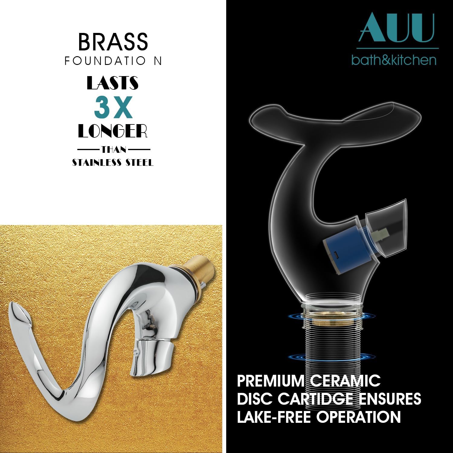 Elegant Alien Chrome Bathroom Sink Faucet Single Hole,AUU Chrome Polished Waterfall Vanity Sink Faucet Solid Brass,Single Handle Basin Tap with Pop Up Drian&Deck Plate