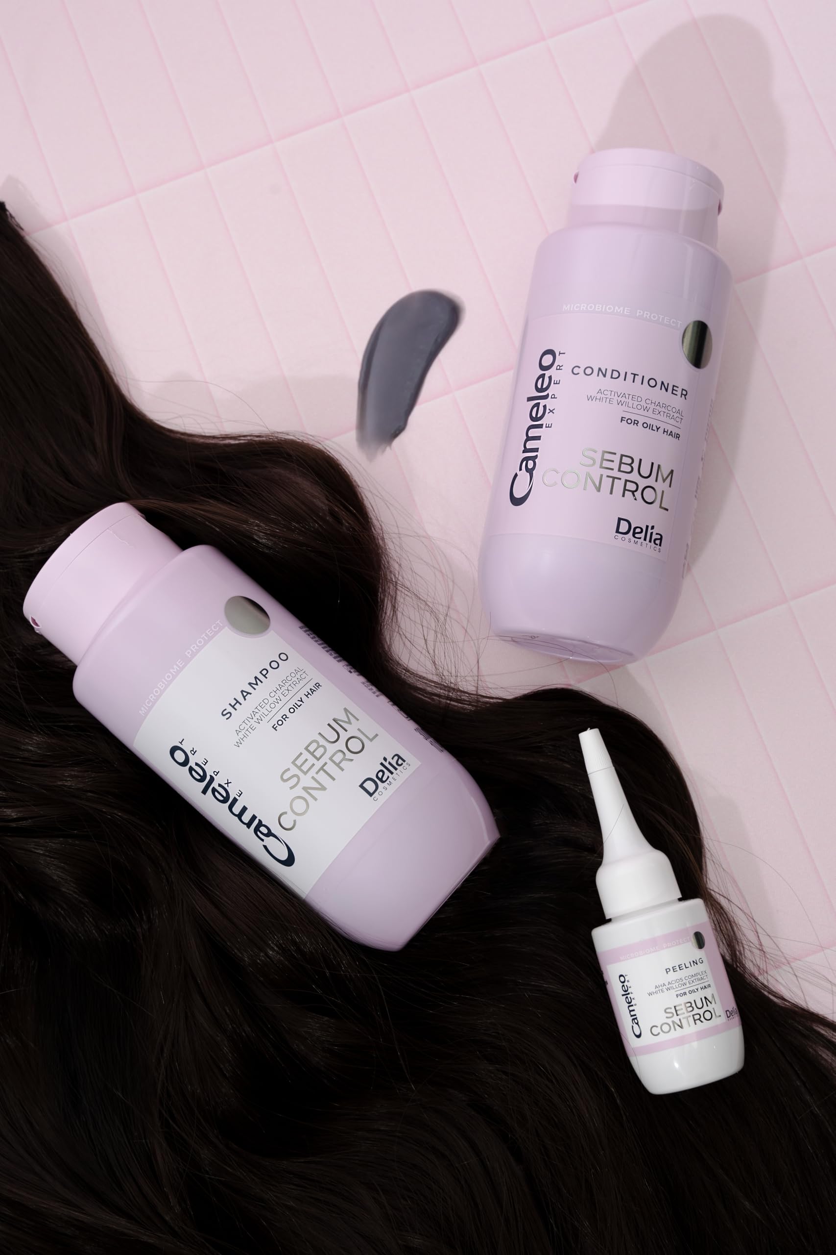 Cameleo Expert Sebum Control – peeling skóry głowy – głęboki środek czyszczący, reguluje sebum, przygotowuje skórę do pielęgnacji – kompleks AHA i ekstrakt z wierzby białej – 300 ml
