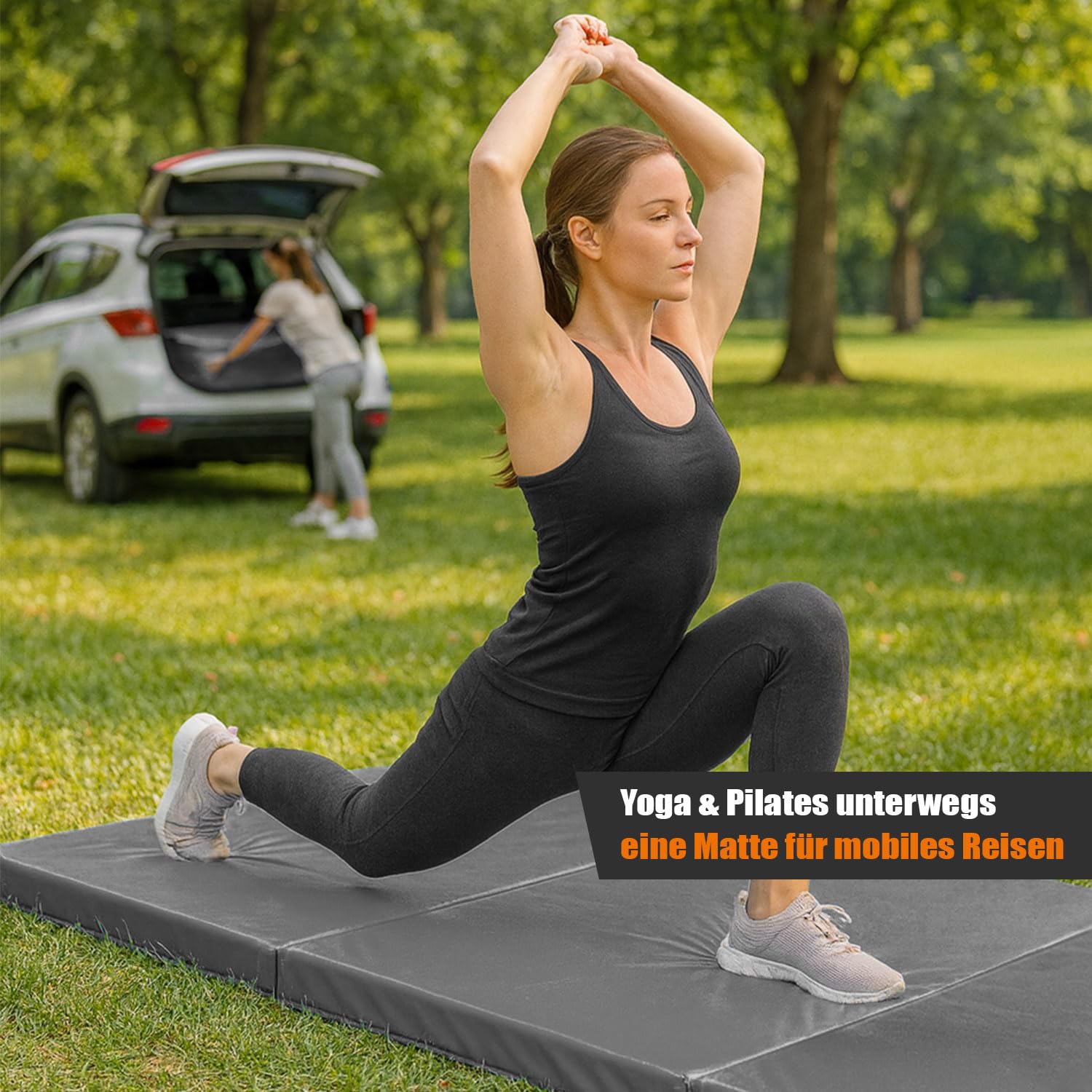 Faltbare Turnmatte 180x60 Weichbodenmatte Klappbar Dicke Gymnastikmatte 5 cm Sportmatte Fitnessmatte Rutschfest Yogamatte für Zuhause & Reise Klappmatratze