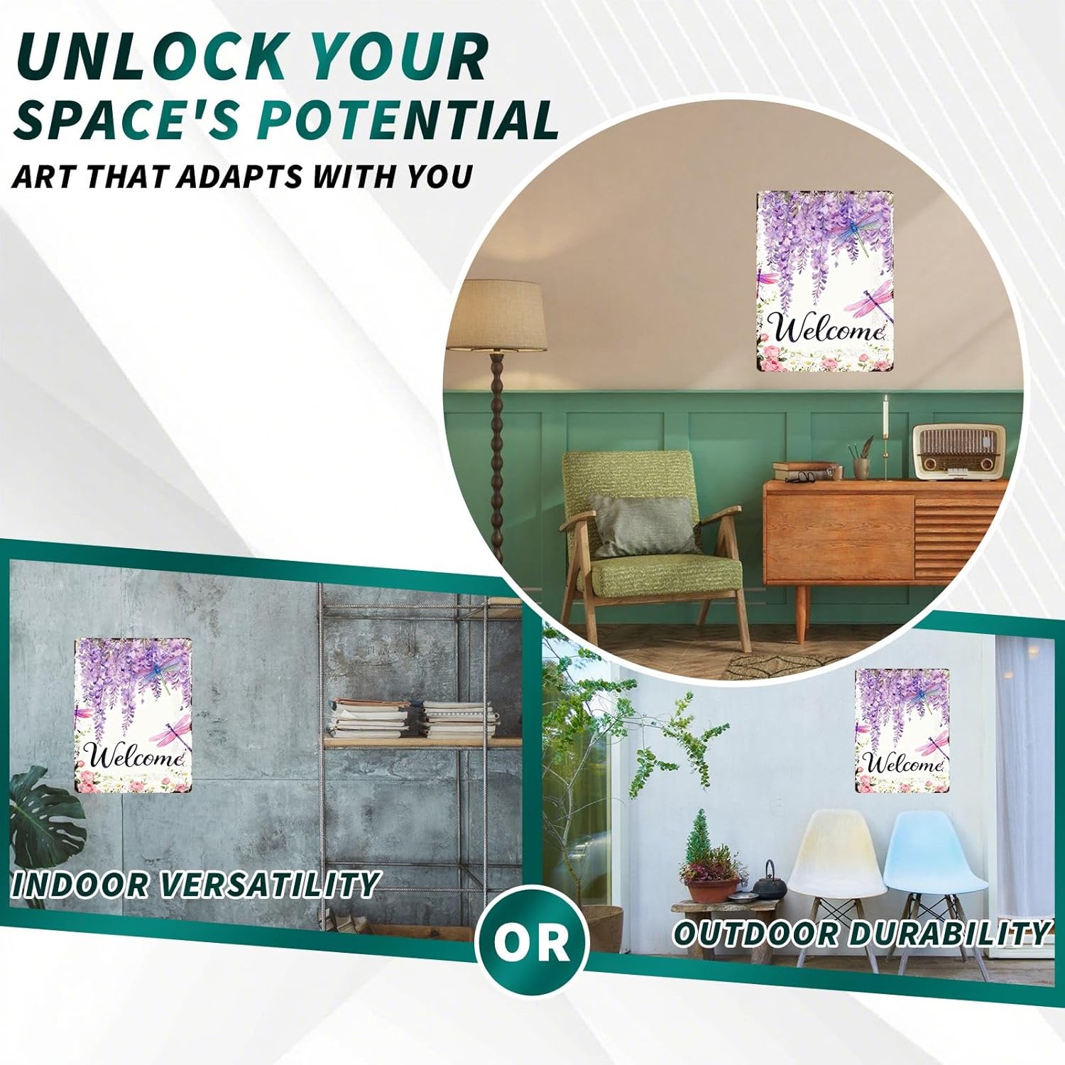 Dragonfly Hello Spring Floral Metal Tin Sign Happy Spring Garden Decor For Spring Decor Lovers Colorful Flowers Home Yard Patio Outdoor Wall Art Sign 12x16inch